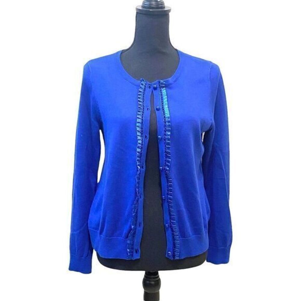 Christopher & Banks Royal Blue Cotton Cardigan Size Small
